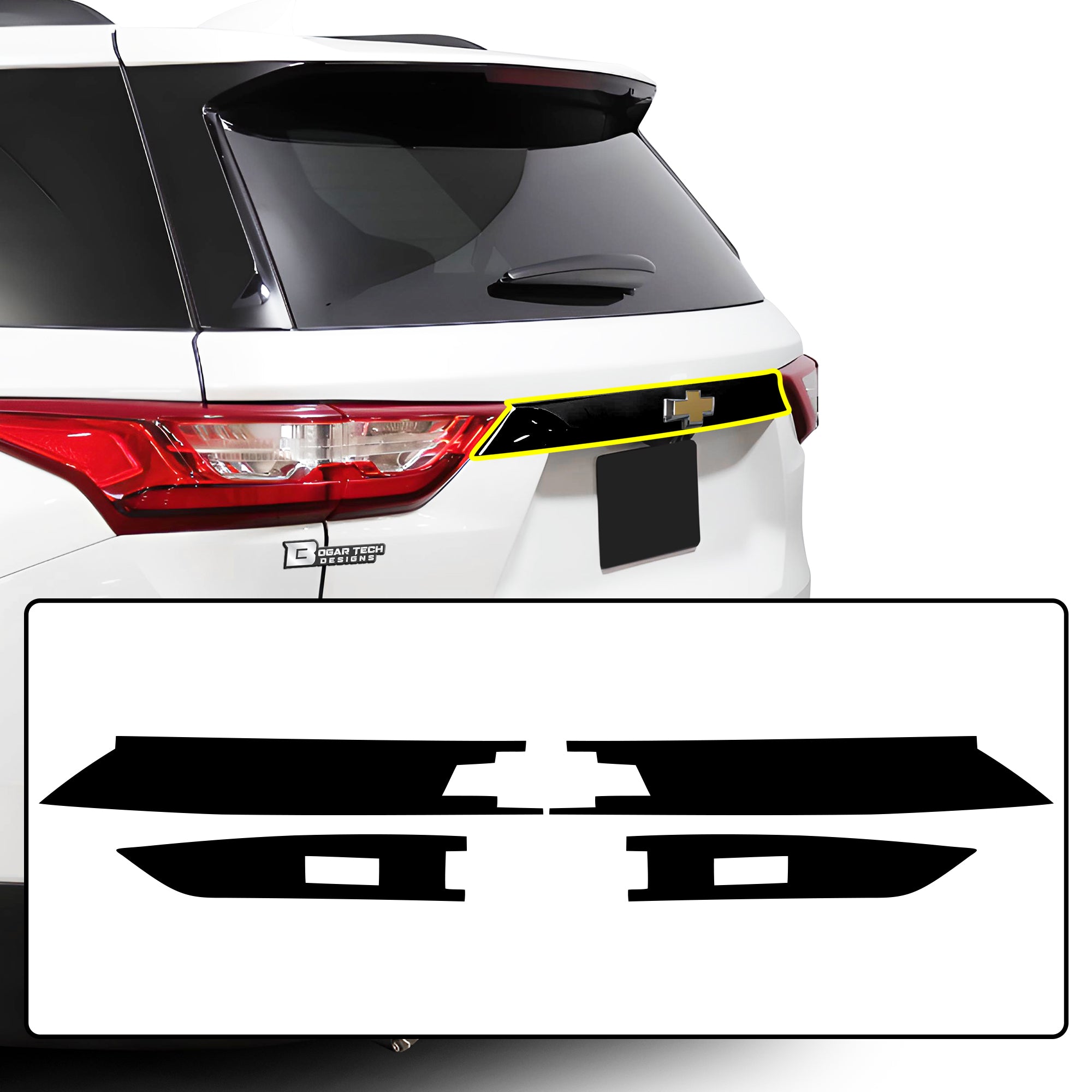 Vinyl Chrome Delete Sides Front Bumper Trim Blackout Decal Stickers Fits Chevy Traverse 2018 - 2023 - Bogar Tech Designs