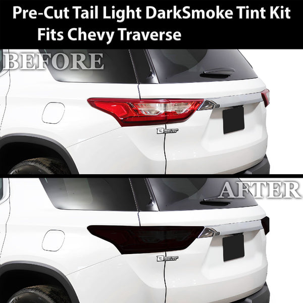 Full Headlight Taillight Precut Smoked PPF Tint Kit Film Overlay Fits Chevy Traverse 2018 - 2021 - Bogar Tech Designs