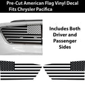 Quarter Window American Flag Vinyl Decal Stickers Fits Chrysler Pacifica 2017-2023