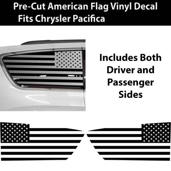Quarter Window American Flag Vinyl Decal Stickers Fits Chrysler Pacifica 2017-2023
