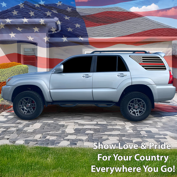 Precut Window American Flag Vinyl Decal Stickers Fits Toyota 4Runner 2003 - 2009 - Bogar Tech Designs