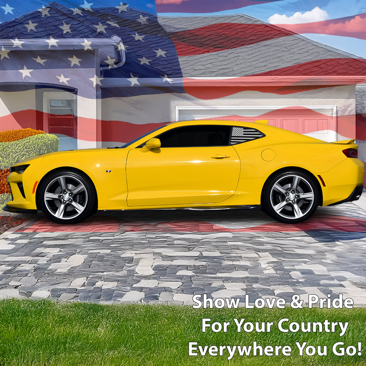 Quarter Window American Flag Vinyl Decal Stickers Fits Camaro 2016 - 2025 - Bogar Tech Designs