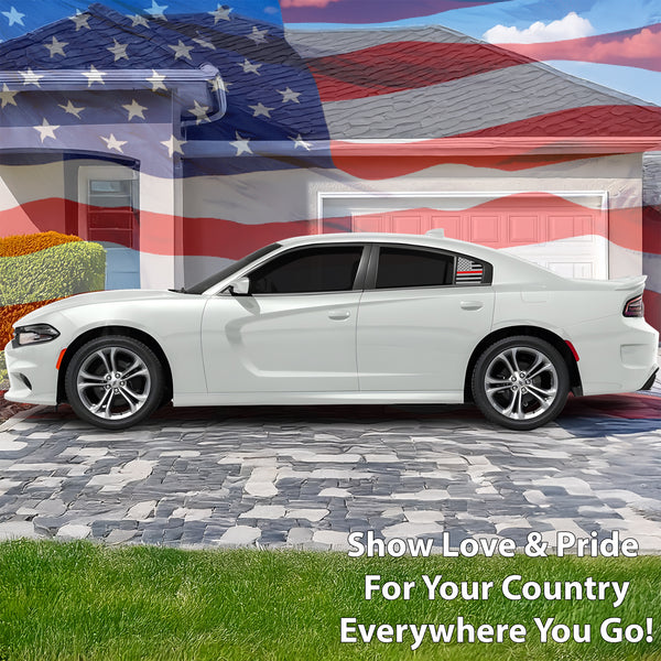 Quarter Window American Flag Vinyl Decal Stickers Fits Dodge Charger 2011 - 2023 - Bogar Tech Designs