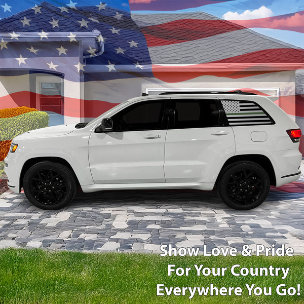 American Flag Window Vinyl Decal Stickers Fits Jeep Grand Cherokee 2011 - 2021 - Bogar Tech Designs