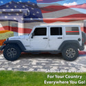 American Flag Window Vinyl Decal Stickers Fits 4 Door Jeep Wrangler JKU 2011-2018