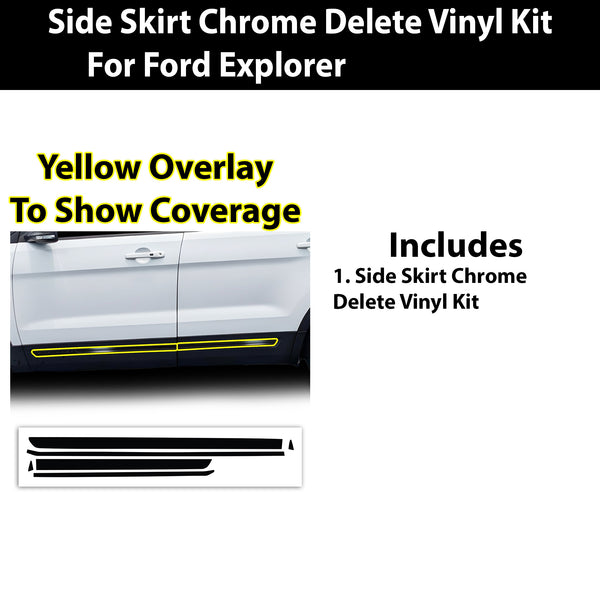 Vinyl Chrome Delete Grille Window Wheel Blackout Decal Stickers Overlay Film Fits Ford Explorer 2016 - 2019 - Bogar Tech Designs