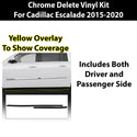 Vinyl Chrome Delete Grille Side Window Rear Blackout Decal Stickers Overlay Film Fits Cadillac Escalade 2015-2020