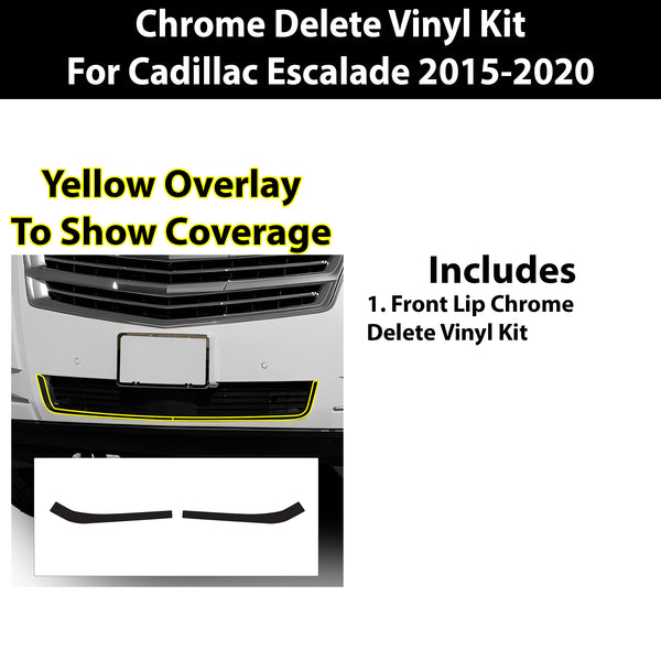 Vinyl Chrome Delete Grille Side Window Rear Blackout Decal Stickers Overlay Film Fits Cadillac Escalade 2015-2020