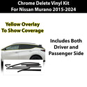 Vinyl Chrome Delete Grille Side Window Rear Blackout Decal Stickers Overlay Film Fits Nissan Murano - Bogar Tech Designs