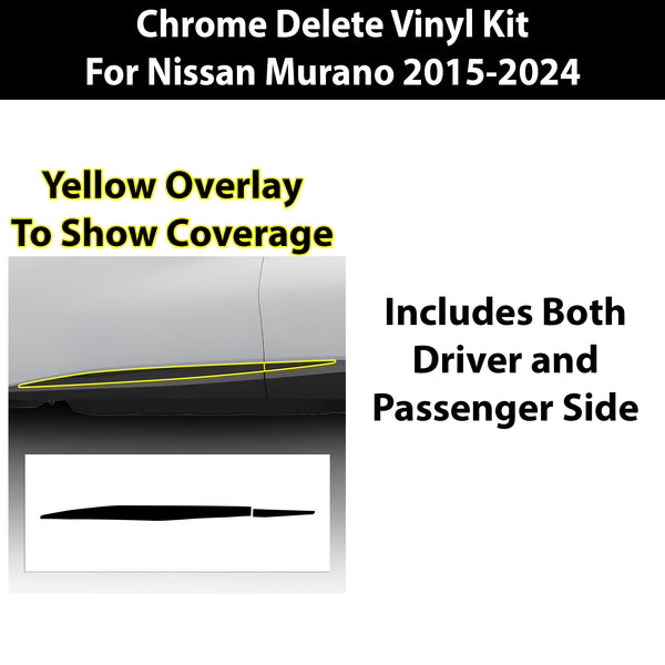 Vinyl Chrome Delete Grille Side Window Rear Blackout Decal Stickers Overlay Film Fits Nissan Murano - Bogar Tech Designs