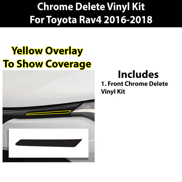 Vinyl Chrome Delete Wheel Rim Grille Side Window Rear Blackout Decal Stickers Overlay Film Fits Toyota Rav4 2013-2018