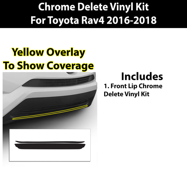 Vinyl Chrome Delete Wheel Rim Grille Side Window Rear Blackout Decal Stickers Overlay Film Fits Toyota Rav4 2013-2018
