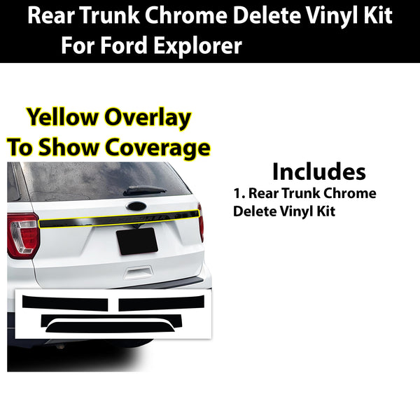 Vinyl Chrome Delete Grille Window Wheel Blackout Decal Stickers Overlay Film Fits Ford Explorer 2016 - 2019 - Bogar Tech Designs