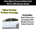 Alfa Romeo Giulia 2016-2026 Blackout Chrome Delete Kit - Precut Gloss Black Vinyl Overlays