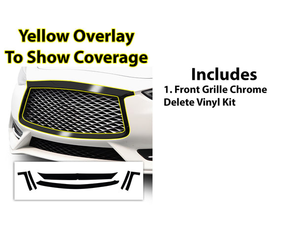 Vinyl Chrome Delete Grille Window Blackout Decal Stickers Overlay Film Fits Infiniti Q60 2017 - 2022 - Bogar Tech Designs