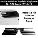 Quarter Window American Flag Vinyl Decal Stickers Fits GMC Acadia 2017 - 2023 - Bogar Tech Designs