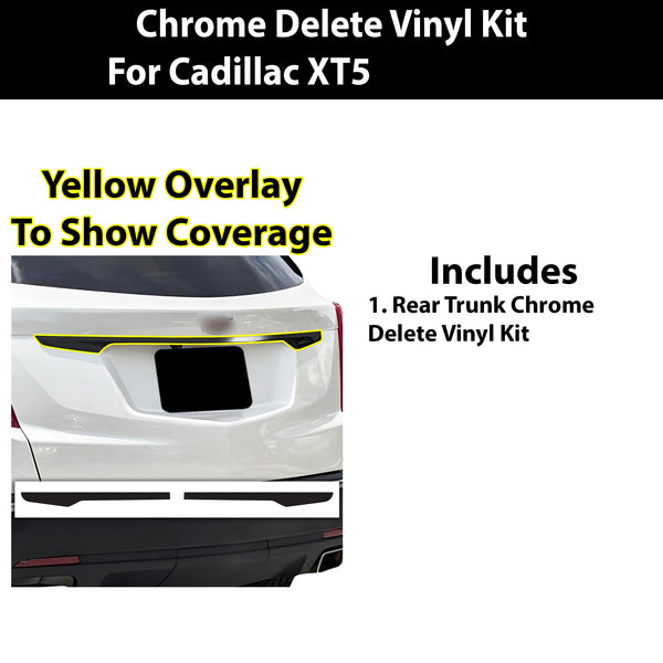 Vinyl Chrome Delete Grille Side Window Rear Blackout Decal Stickers Overlay Film Fits Cadillac XT5 2017 - 2025 - Bogar Tech Designs