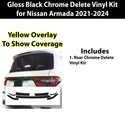 Vinyl Chrome Delete Grille Side Window Rear Blackout Decal Stickers Overlay Film Fits Nissan Armada 2017 - 2024 - Bogar Tech Designs