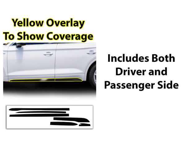 Vinyl Chrome Delete Grille Side Window Rear Blackout Decal Stickers Overlay Film Fits Audi Q5