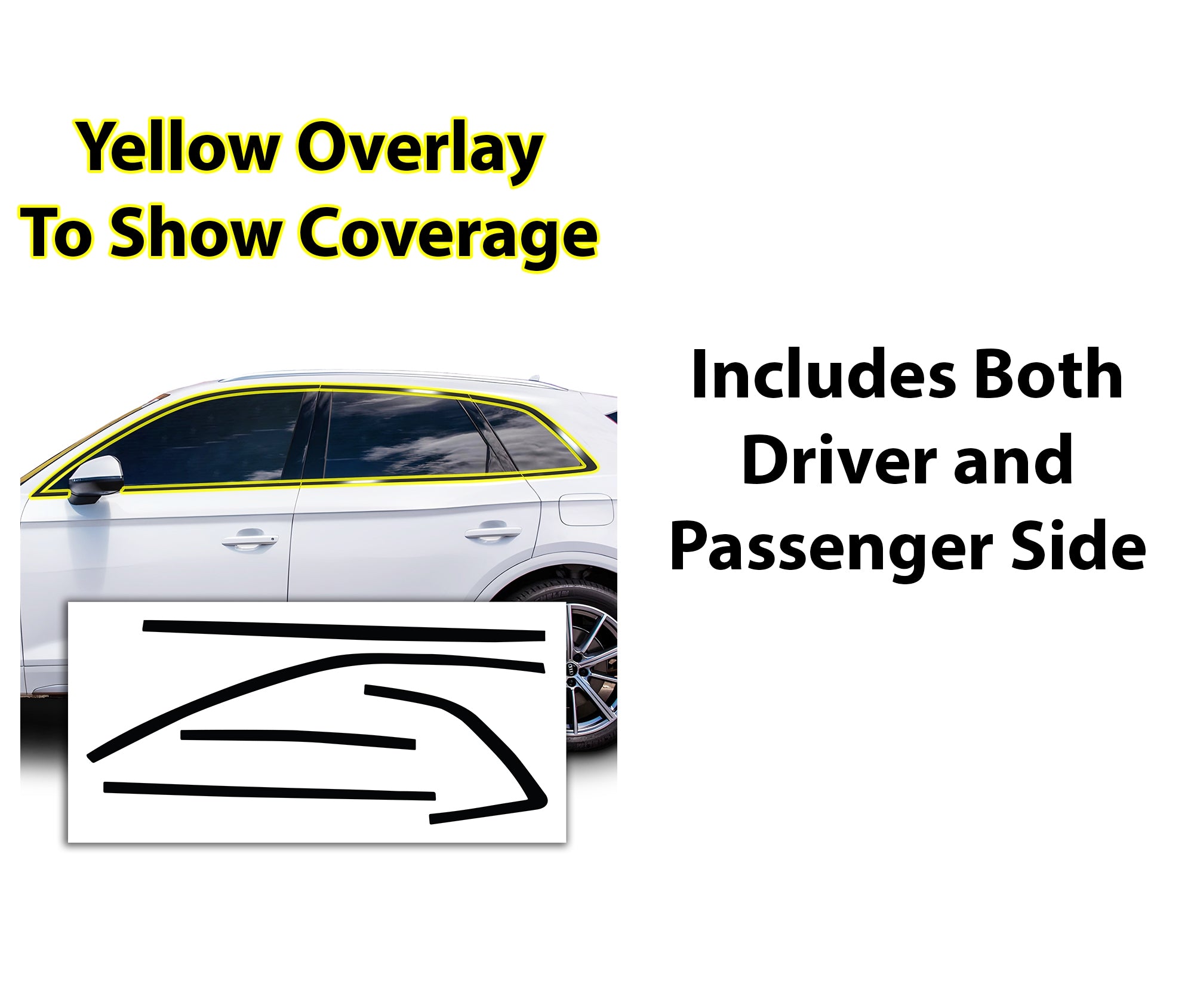 Vinyl Chrome Delete Grille Side Window Rear Blackout Decal Stickers Overlay Film Fits Audi Q5 - Bogar Tech Designs