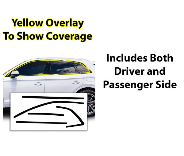 Vinyl Chrome Delete Grille Side Window Rear Blackout Decal Stickers Overlay Film Fits Audi Q5
