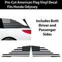 Quarter Window American Flag Vinyl Decal Stickers Fits Honda Odyssey 2018 - 2025 - Bogar Tech Designs