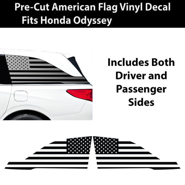Quarter Window American Flag Vinyl Decal Stickers Fits Honda Odyssey 2018 - 2025 - Bogar Tech Designs