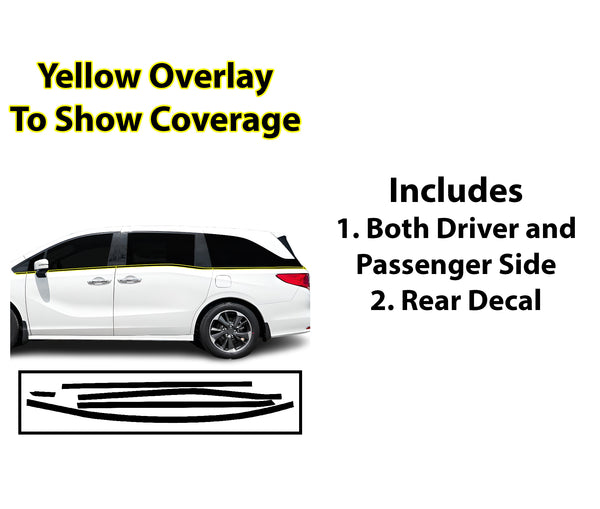Vinyl Chrome Delete Front Grille Side Window Trim Blackout Decal Stickers Overlay Film Fits Honda Odyssey - Bogar Tech Designs