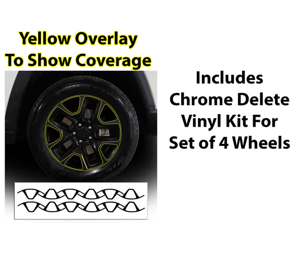 Vinyl Chrome Delete Grille Side Window Rear Blackout Decal Stickers Overlay Film Fits Jeep Compass 2018-2025