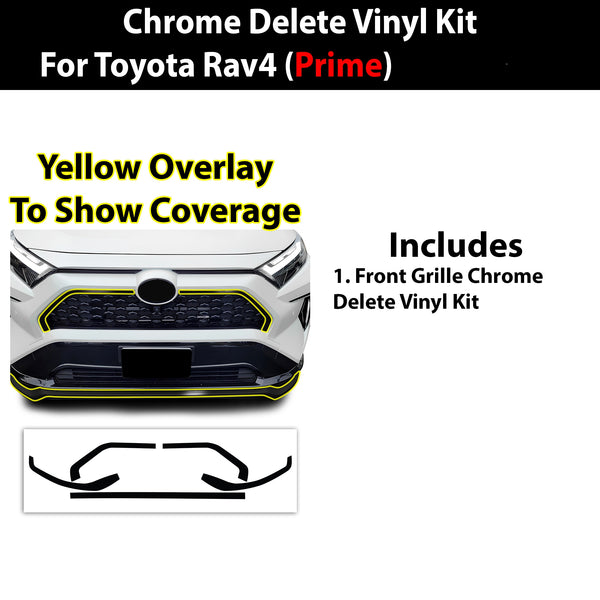 Vinyl Chrome Delete Grille Side Window Rear Wheel Blackout Decal Stickers Overlay Film Fits Toyota Rav4 2019 - 2025 - Bogar Tech Designs