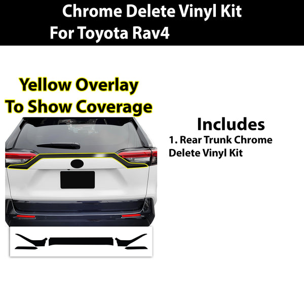 Vinyl Chrome Delete Grille Side Window Rear Wheel Blackout Decal Stickers Overlay Film Fits Toyota Rav4 2019 - 2025 - Bogar Tech Designs