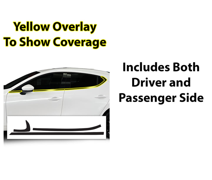 Vinyl Chrome Delete Grille Window Wheel Blackout Decal Stickers Overlay Film Fits Mazda 3 2019 - 2025 - Bogar Tech Designs