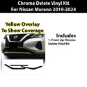 Vinyl Chrome Delete Grille Side Window Rear Blackout Decal Stickers Overlay Film Fits Nissan Murano - Bogar Tech Designs