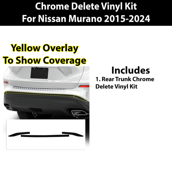 Vinyl Chrome Delete Grille Side Window Rear Blackout Decal Stickers Overlay Film Fits Nissan Murano - Bogar Tech Designs