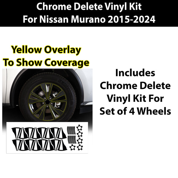 Vinyl Chrome Delete Grille Side Window Rear Blackout Decal Stickers Overlay Film Fits Nissan Murano - Bogar Tech Designs