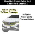 Buick Encore GX 2020-2026 Front Grille Blackout Chrome Delete Kit – Precut Gloss Black Vinyl Overlays