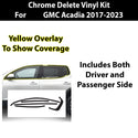 Vinyl Chrome Delete Grille Side Window Blackout Decal Stickers Overlay Film Fits GMC Acadia 2017 - 2023 - Bogar Tech Designs