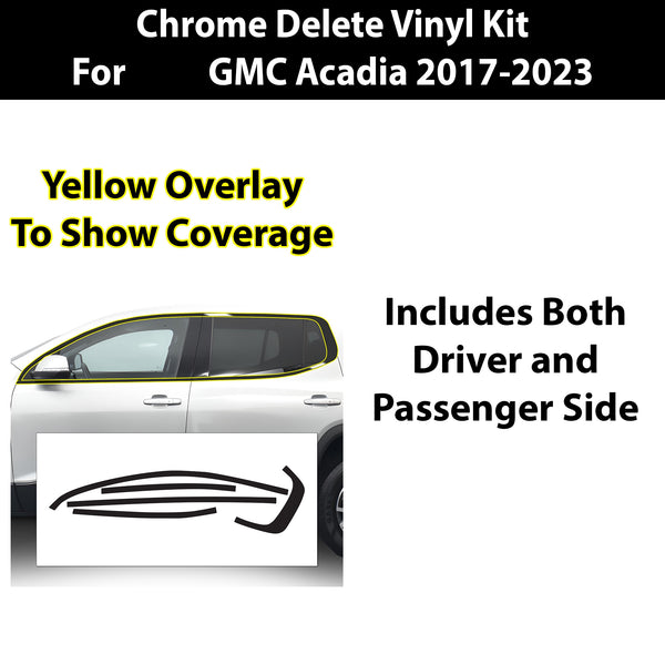 Vinyl Chrome Delete Grille Side Window Blackout Decal Stickers Overlay Film Fits GMC Acadia 2017 - 2023 - Bogar Tech Designs