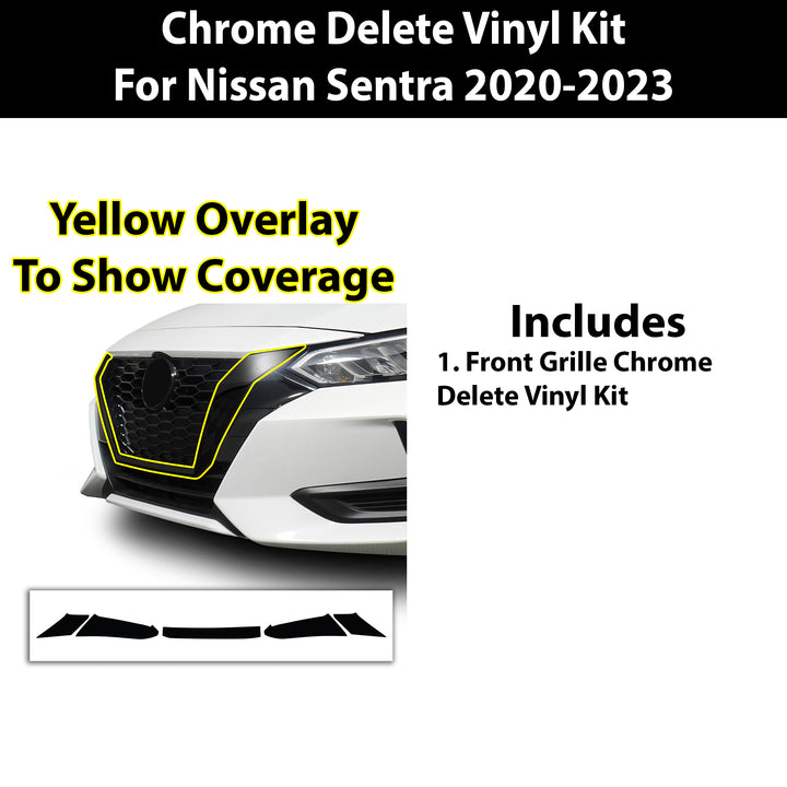 Vinyl Chrome Delete Grille Side Window Wheel Blackout Decal Stickers Overlay Film Fits Nissan Sentra 2020 - 2025 - Bogar Tech Designs