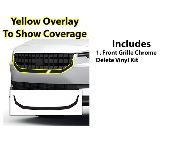 Vinyl Chrome Delete Grille Rear Bumper Wheel Blackout Decal Stickers Overlay Film Fits Polestar 2 2020-2025