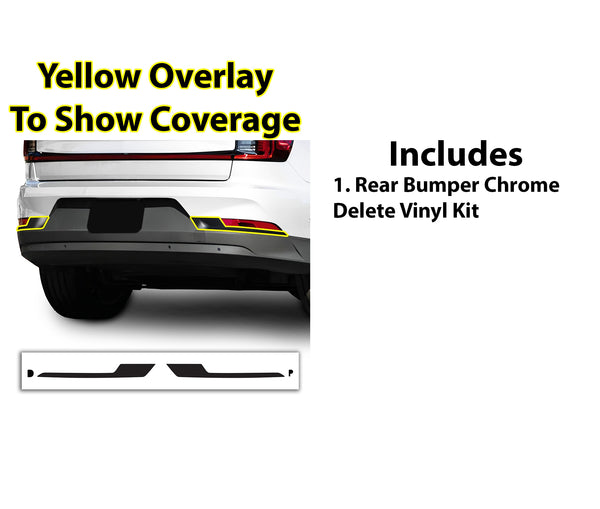 Vinyl Chrome Delete Grille Rear Bumper Wheel Blackout Decal Stickers Overlay Film Fits Polestar 2 2020-2025
