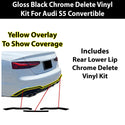 Fits Audi S5 Convertible 2020-2024 Vinyl Chrome Delete Grille Blackout Decal Stickers Overlay Film