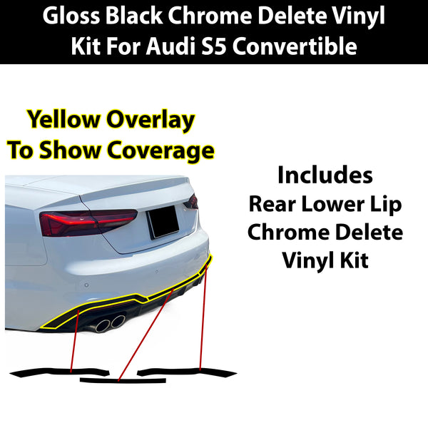 Fits Audi S5 Convertible 2020-2024 Vinyl Chrome Delete Grille Blackout Decal Stickers Overlay Film