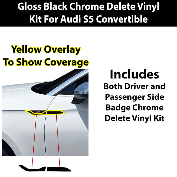 Fits Audi S5 Convertible 2020-2024 Vinyl Chrome Delete Grille Blackout Decal Stickers Overlay Film
