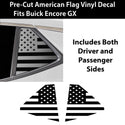 American Flag Quarter Window Decal for Buick Encore GX 2020-2026 – Precut Matte Black Vinyl
