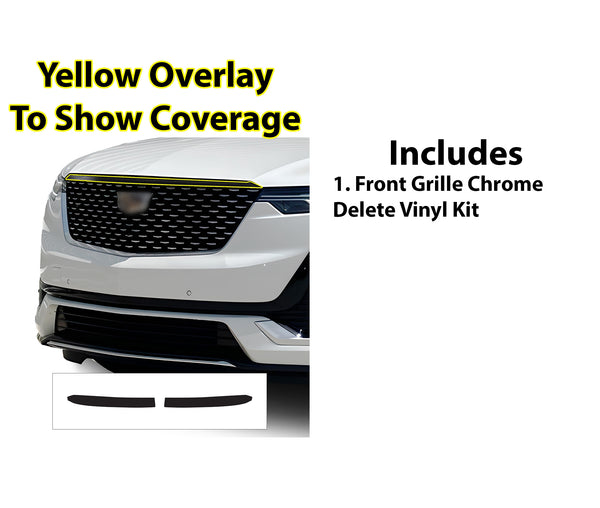 Vinyl Chrome Delete Grille Side Window Rear Blackout Decal Stickers Overlay Film Fits Cadillac XT6 2020 - 2025 - Bogar Tech Designs