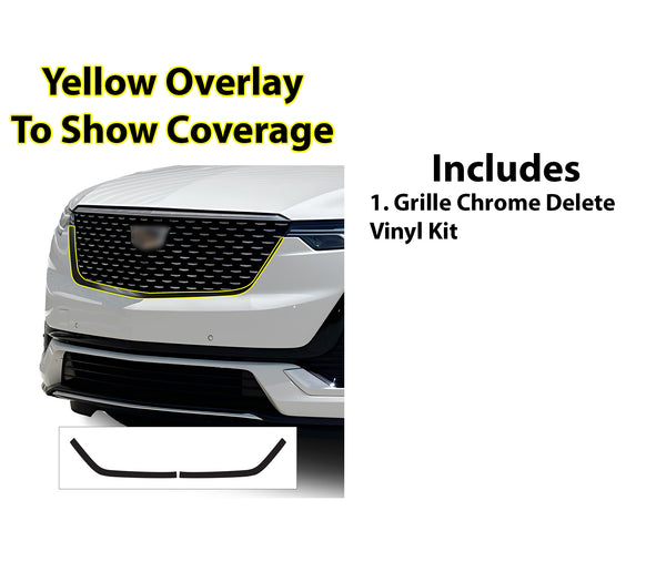Vinyl Chrome Delete Grille Side Window Rear Blackout Decal Stickers Overlay Film Fits Cadillac XT6 2020 - 2025 - Bogar Tech Designs