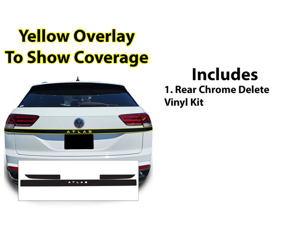 Fits Volkswagen Atlas Cross Sport Vinyl Chrome Delete Grille Side Window Rear Blackout Dechrome Decal Stickers Overlay Film 2020 - 2025 - Bogar Tech Designs