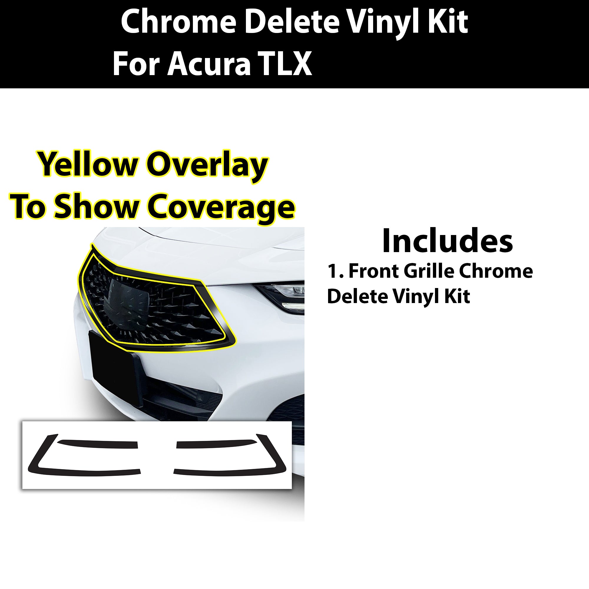 Vinyl Chrome Delete Grille Side Window Wheel Blackout Decal Stickers Overlay Film Fits Acura TLX 2021 - 2025 - Bogar Tech Designs