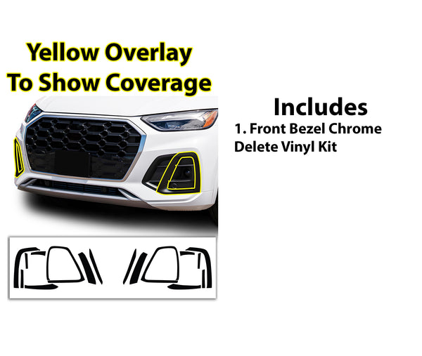 Vinyl Chrome Delete Grille Side Window Rear Blackout Decal Stickers Overlay Film Fits Audi Q5
